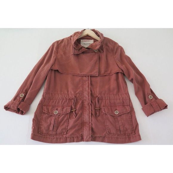 Cartonnier Anthropologie Women's Sz 4 Rust Brown Tencel Jacket Blazer - Picture 7 of 12